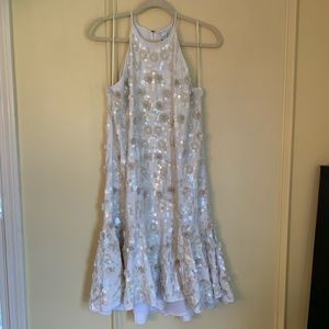 DVF White Sequined Dress